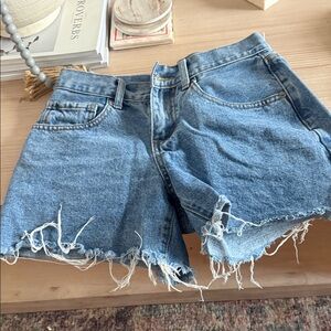 RSQ Blue Distressed Jean Shorts with embroidered stars 
Size 24